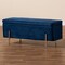 Baxton Studio Rockwell Glam and Luxe Navy Blue Velvet Upholstered and Gold Finished Metal Storage Bench 198-12209-ZORO - alternate 3